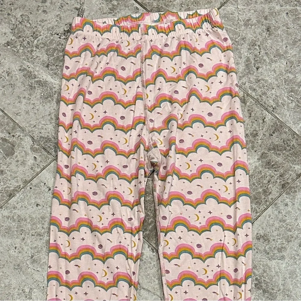 Hanna Andersson HannaSoft Pink Rainbow Long Sleeve Pajama Set Size 150  US 12
